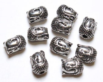 Stainless steel Buddha head bead, bracelet charm, interlayer bead