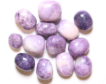 Lepidolite tumbled stone in natural stone, Lepidolite stone, Lepidolite pebble