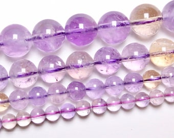 Perle Amétrine 90 perles naturelle en 4mm 6mm(63) 8mm(48) 10mm(38) 12mm(32) Grade AA pierre naturelle ronde lisse semi-précieuse