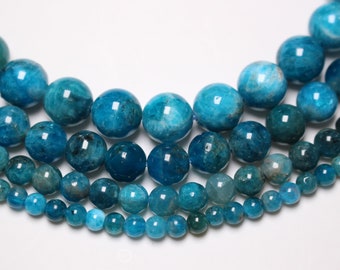 AA Perle Apatite bleue 90 perles naturelle en 4mm 6mm(63) 8mm(48) 10mm(38) Grade A pierre naturelle ronde semi-précieuse pour bijoux