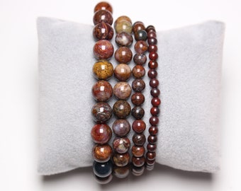 Pietersite bracelet in natural beads 4/6/8/10 mm, 18-19 cm, smooth and round semi-precious stone, natural stone jewelry