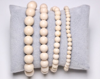 Bracelet River stone/River stone in natural pearls 4/6/8/10 mm 18-19 cm smooth semi-precious stone and round jewelry natural stone