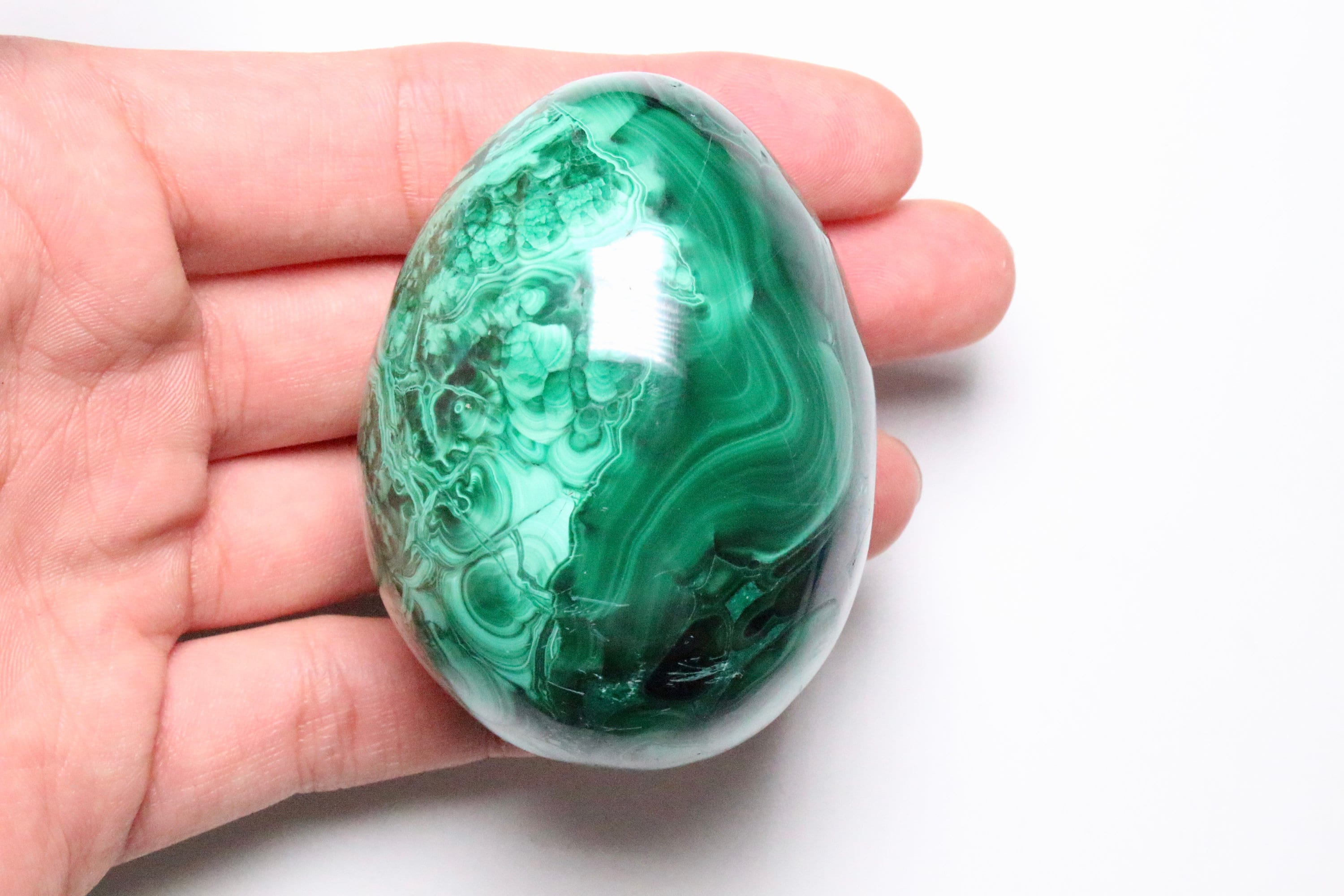 Oeuf Malachite 300G Aaa Pierre Naturelle, Cristal de Malachite, Oeuf en Malachite