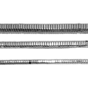 Light silver electroplated hematite bead strand