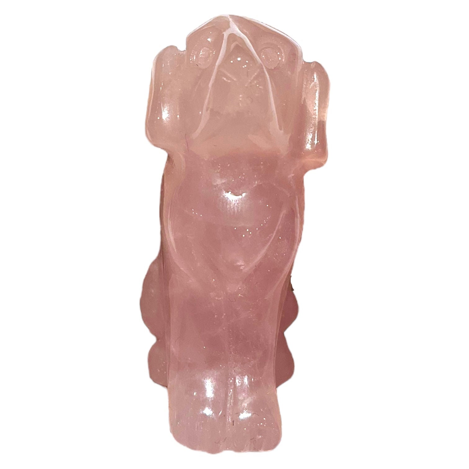 Rose Quartz Dog Statue