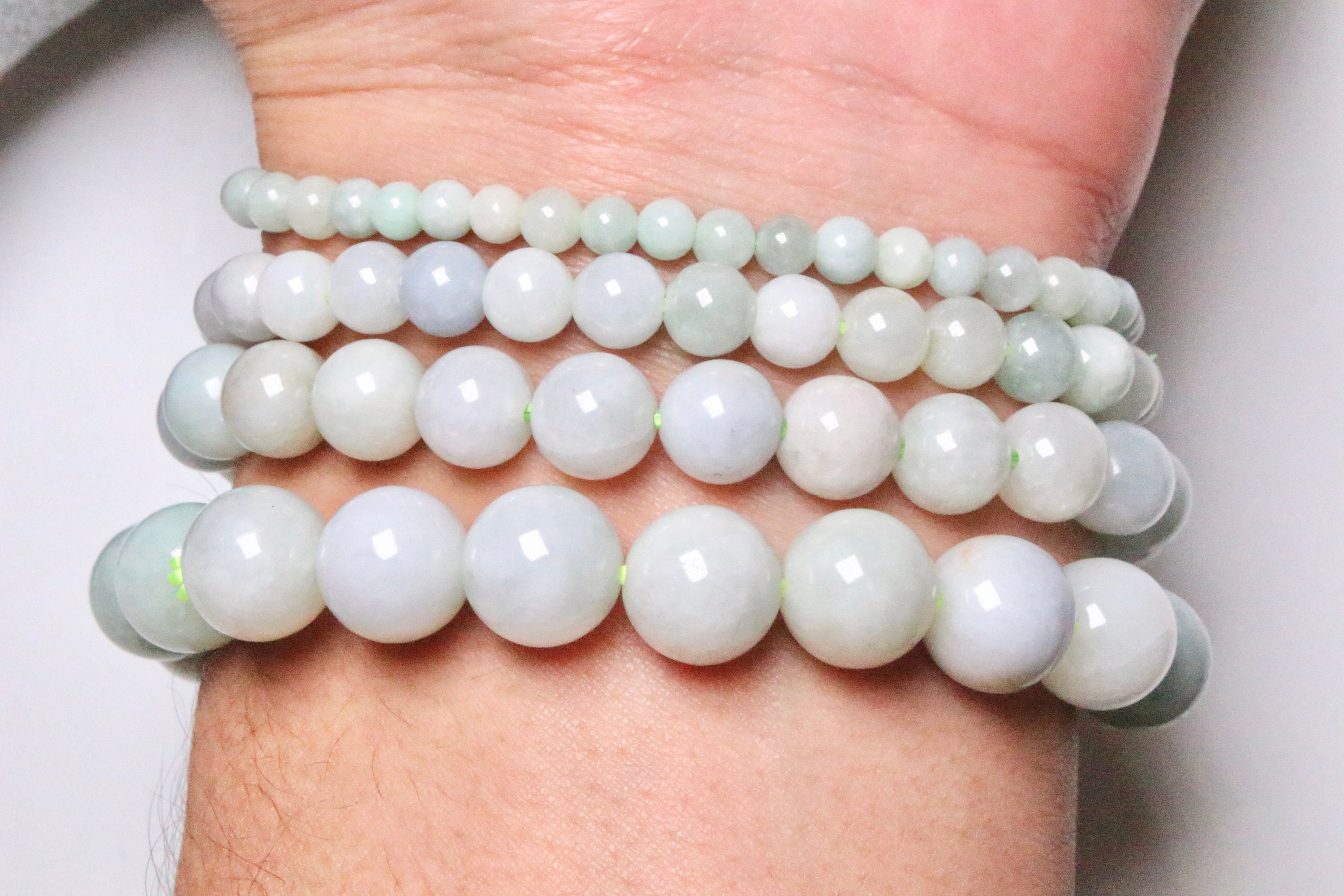 Jade perlas alrededor de aprox 8 mm semipreciosa piedra myanmar aproximadamente 45 unidades de nenad Design e058 