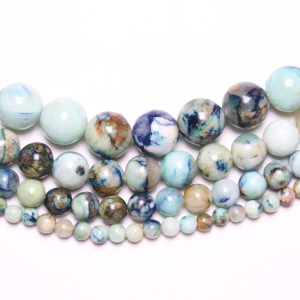 China Chrysocolla bead 90 natural beads in 4mm 6mm(63) 8mm(48) semi-precious smooth round natural stone for jewelry