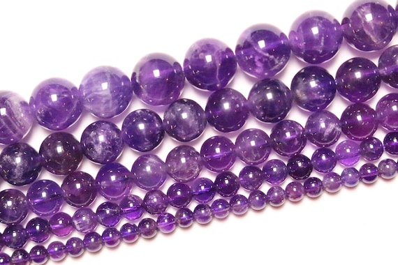 Amethyst Pearl 90 Natural Beads in 4mm 6mm(63) 8mm(48) 10mm(38