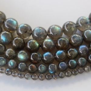 AAA Perle Labradorite 90 perles naturelle en 4mm 6mm(63) 8mm(48) 10mm(38) 12mm(32) pierre naturelle ronde  perle labradorite