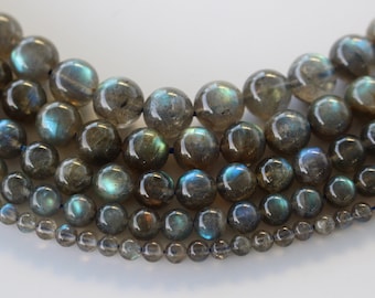 AAA Perle Labradorite 90 perles naturelle en 4mm 6mm(63) 8mm(48) 10mm(38) 12mm(32) pierre naturelle ronde  perle labradorite