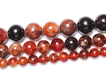 40pc - Perles Pierre Grenat Rocailles Chips 4-10mm orange marron - 7427039748865