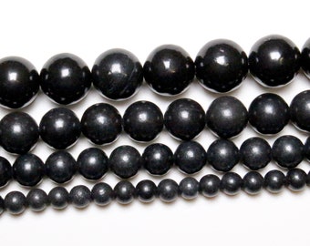 Perle Shungite 90 perles naturelle en 4mm 6mm(63) 8mm(48) 10mm(38) 12mm(32) pierre naturelle ronde lisse semi-précieuse pour bijoux