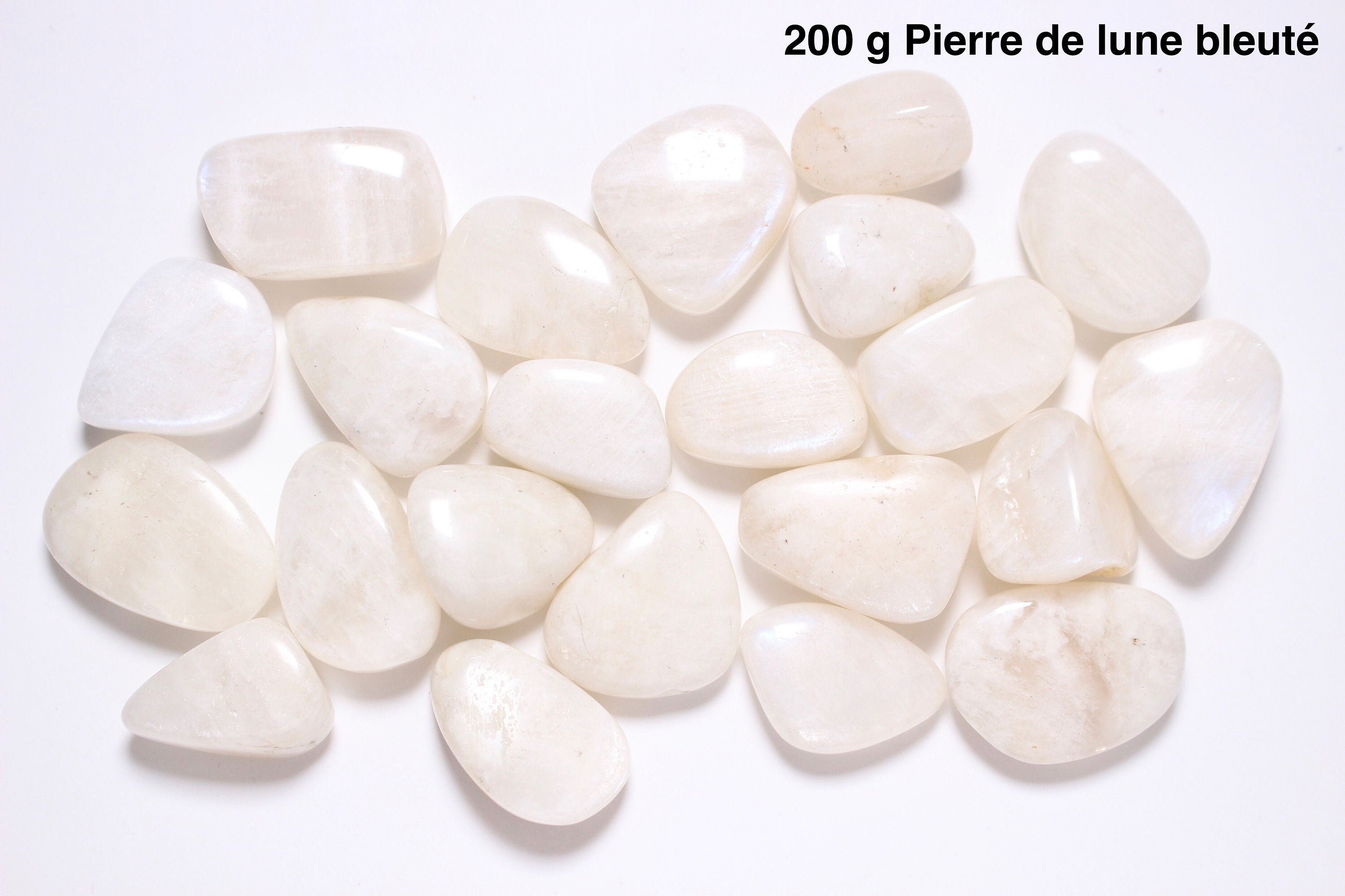 Pierre Roulée en Pierre de Lune Bleutée 200G Pierre Naturelle Semi-Précieuse