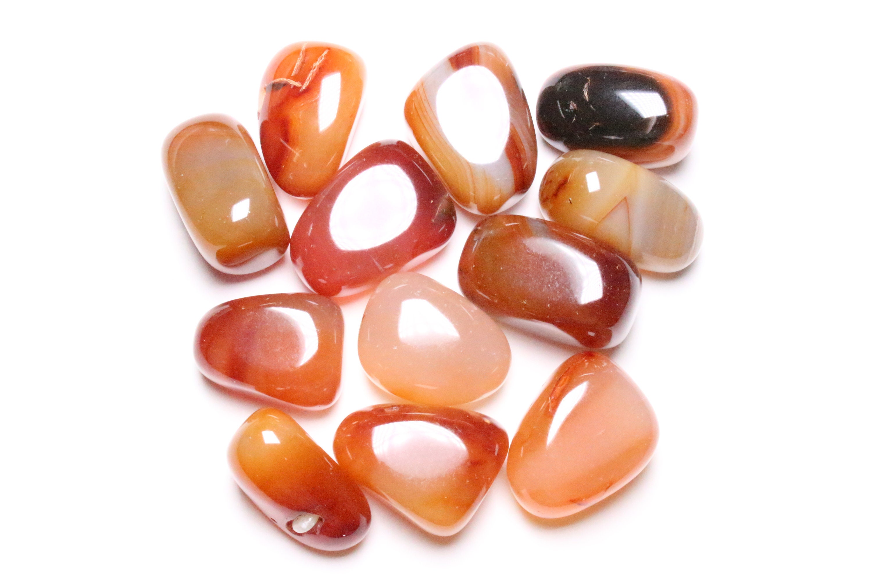 Pierre Roulée en Cornaline 200G Pierre Naturelle Semi-Précieuse