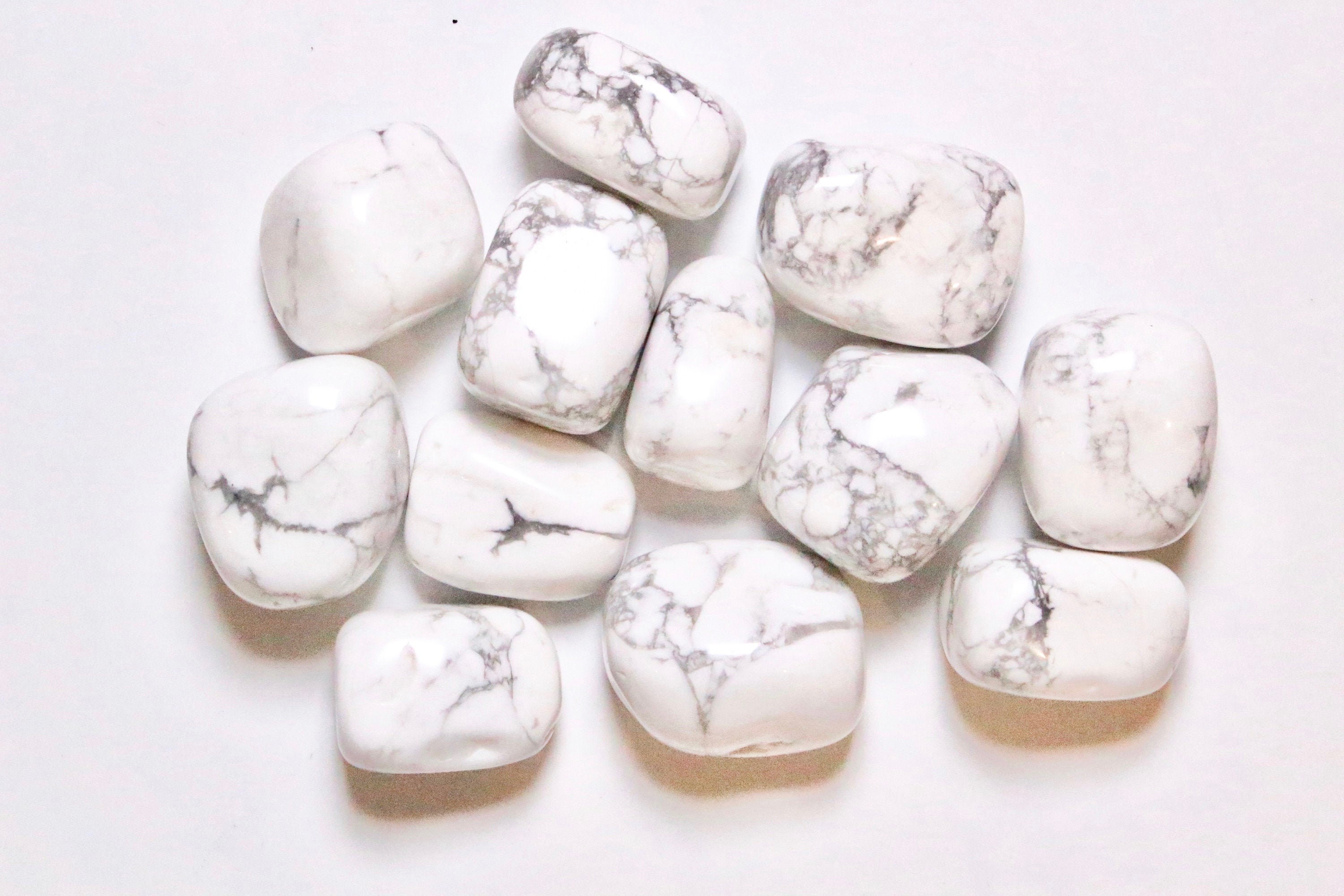 Pierre Roulée Howlite en Pierre Naturelle, Howlite, Galet Howlite