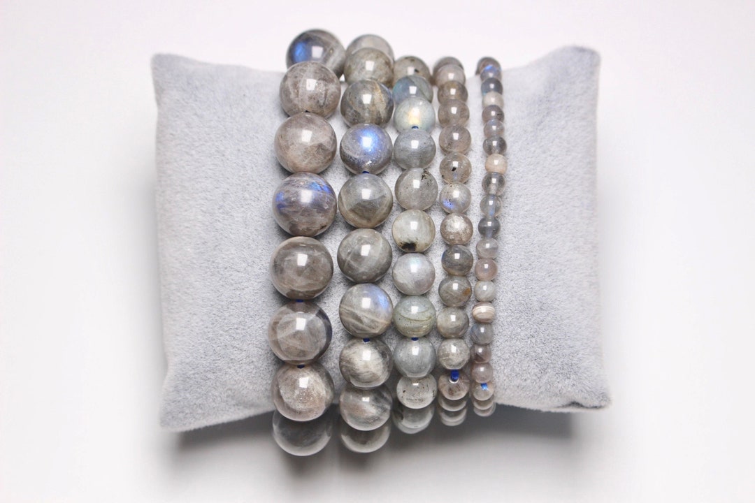 Labradorite Reflet Bracelet Labradorite reflet bleu en perles naturelle 4/6/8/10/12 mm 18 ...