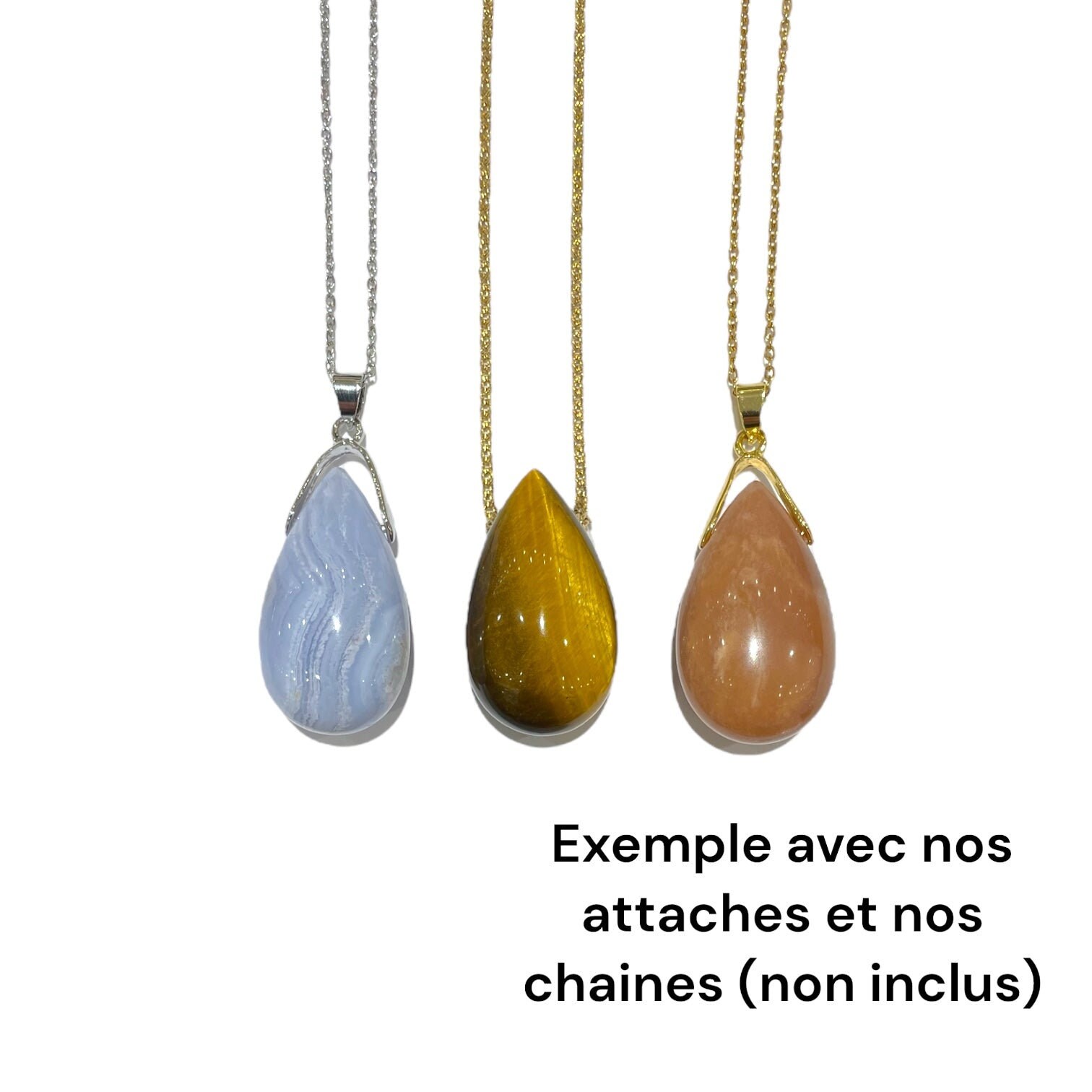 Pendentif Goutte En Sodalite Percée - Pierre Naturelle Bleue - Marque Naturosphère - Neuf Avec étiquette