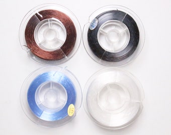 Bobina elástica 100 metros en hilo de fibra elástica multicolor 0,6 mm bobina elástica blanca