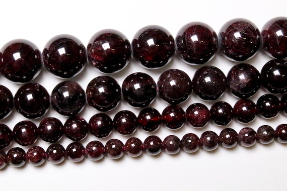 Perles Rondes Grenat Naturel Rouge Foncé 3-8mm Pour Création Bijoux Luxe - Qualité Supérieure