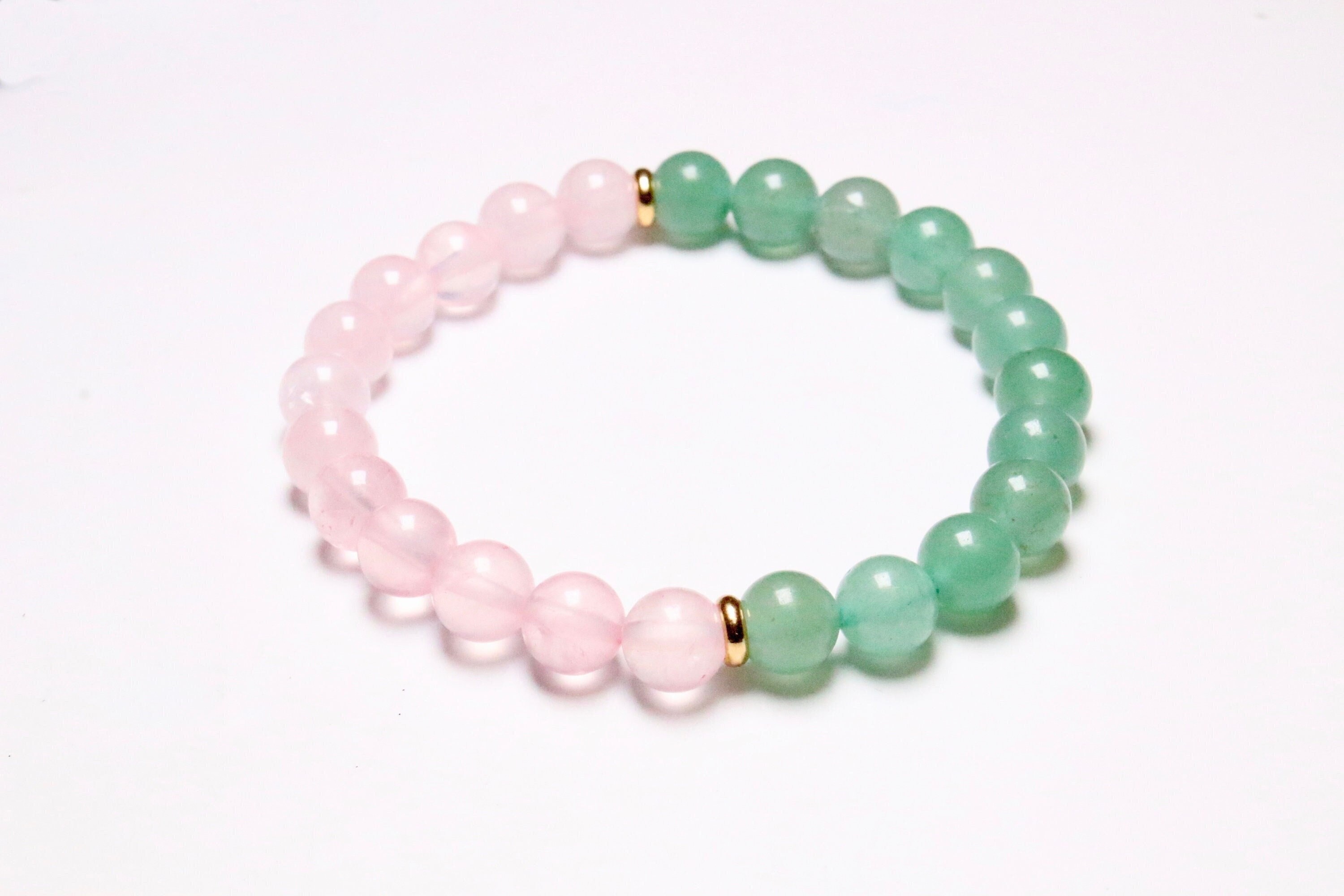 Rose quartz and green aventurine bracelet deals
