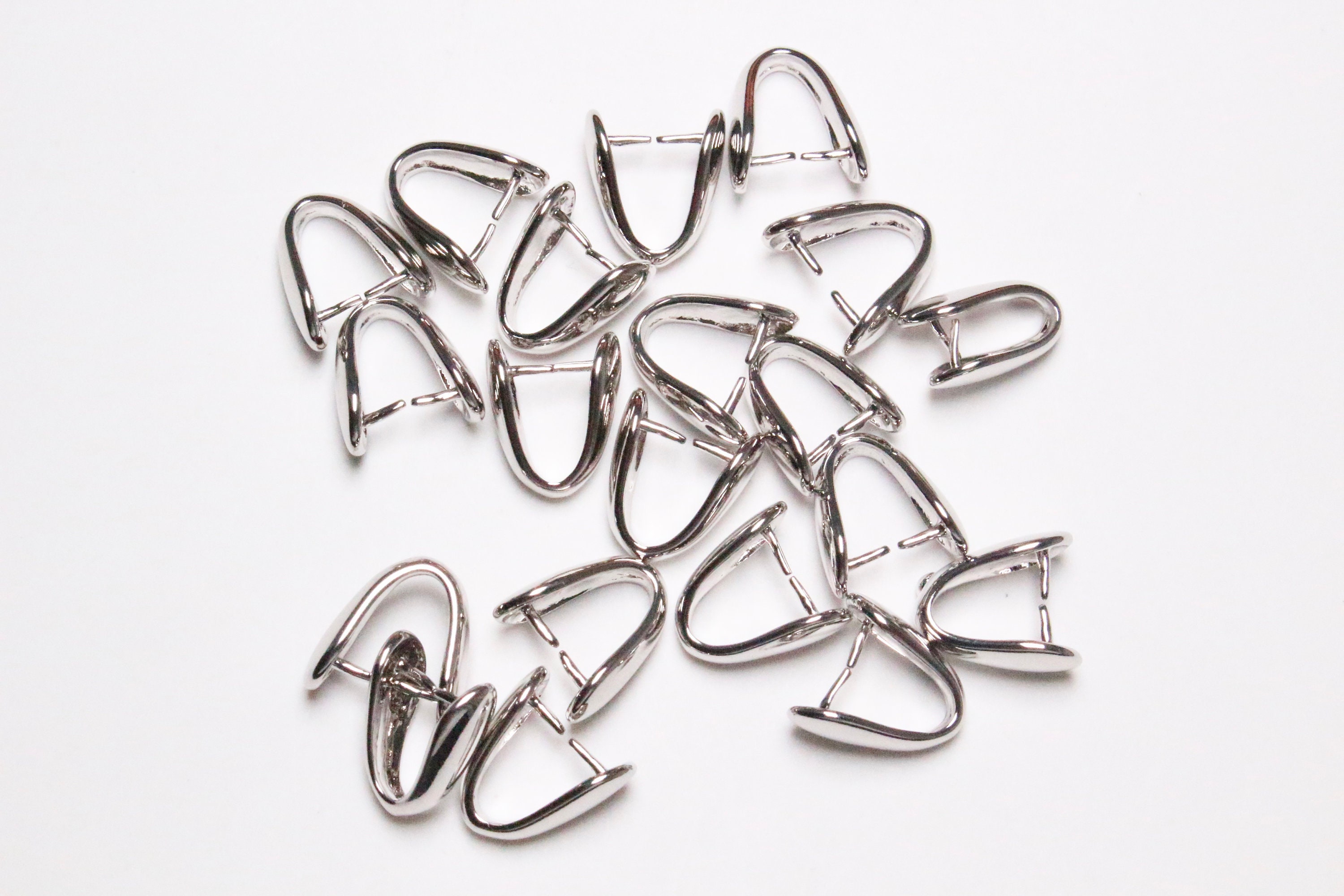 Lot De 20 Tiges à Coller Métal Argenté 7 Mm - Pour Création Bijoux Perles