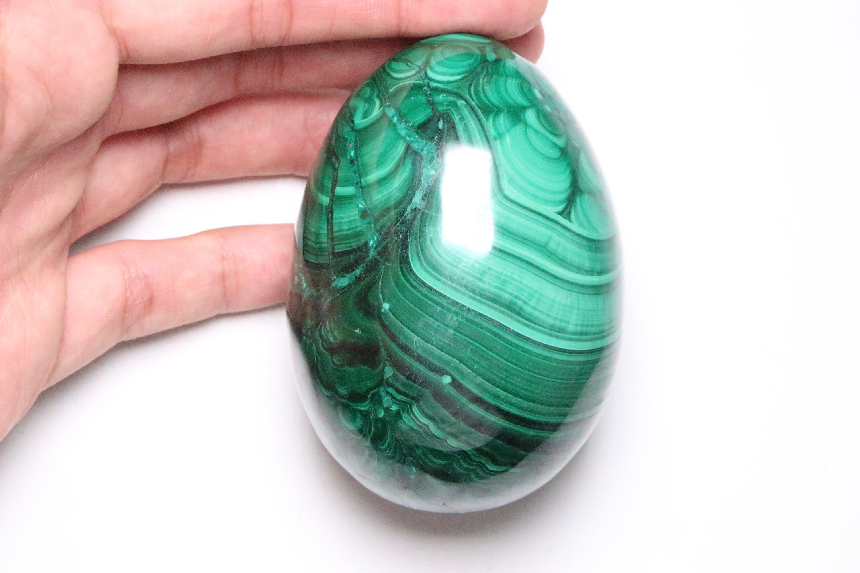 Oeuf Malachite 600G Aaa Pierre Naturelle, Cristal de Malachite, Oeuf en Malachite