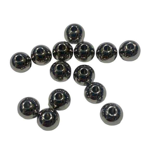 50 Perles D'espacement En Acier Inoxydable 304 - Argenté - 3 X 2 Mm - Neuf