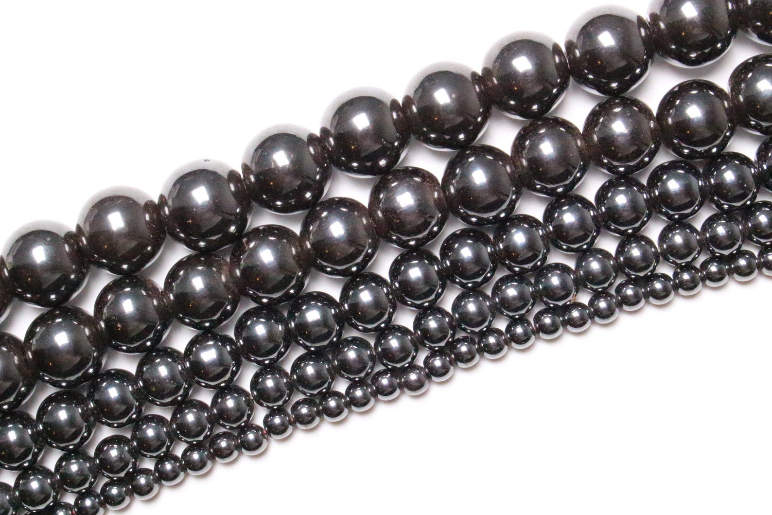 20 Perles Hématite Gris Foncé Rondelle 8mm X 4mm - Pour Bijoux, Neuf