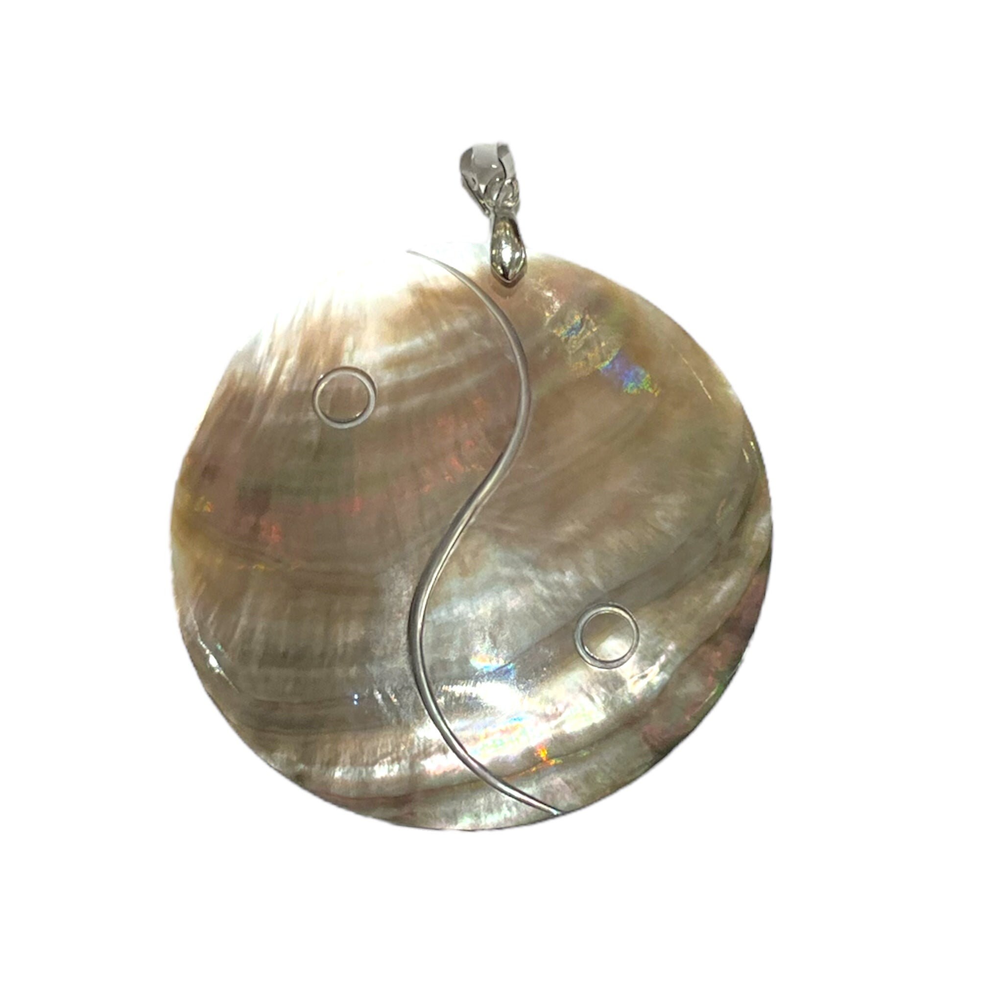 Pendentif En Nacre D'Ormeau (Abalone) Et Argent 925 - 5,5g - Forme Goutte - Multicolore - Neuf Sans Emballage