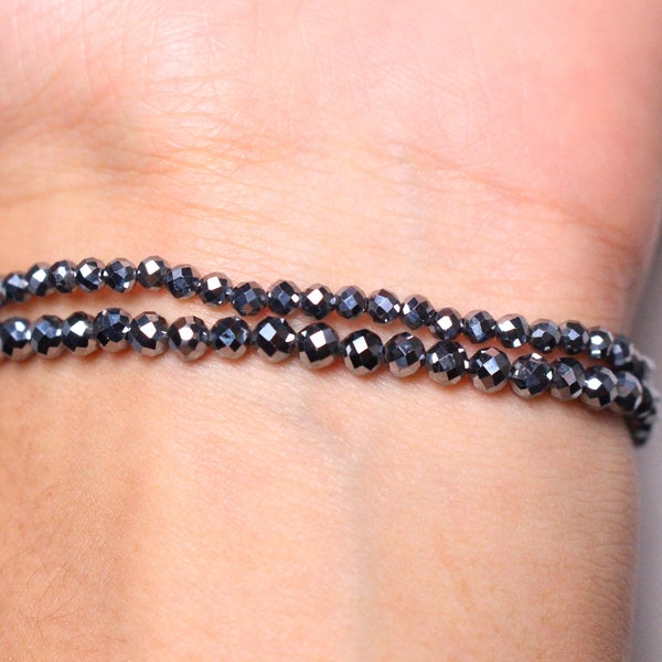 Terahertz Facet bracelet in natural pearls 3/4 mm 18-19 cm semi-precious stone faceted jewels natural stone
