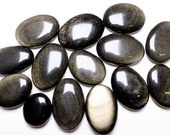 Golden Obsidian pebbles 200g in natural stone