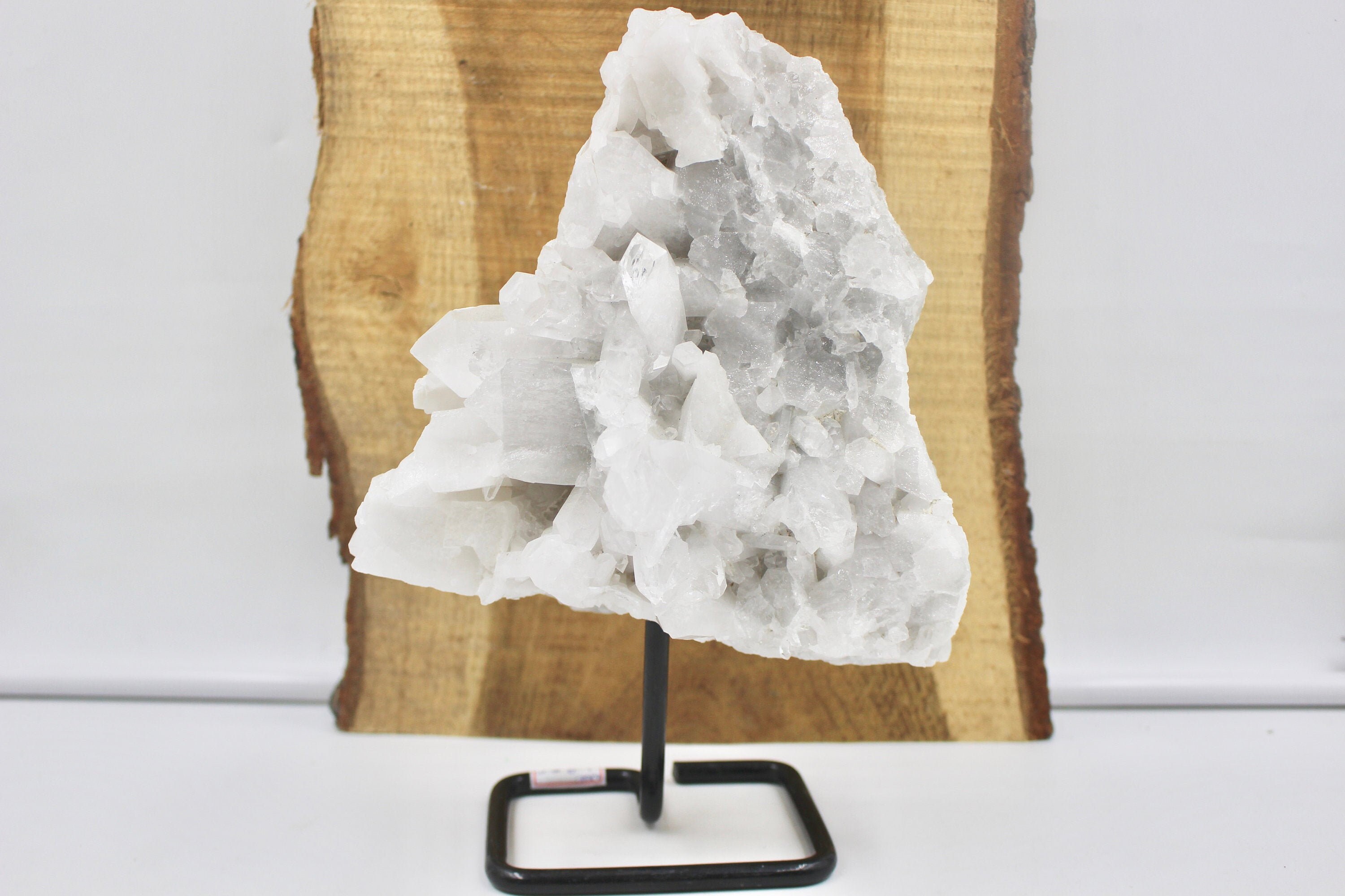 Grand Cristal Quartz Blanc 1, 855 Kg Rare , Amas de Cristal Roche, Roche Brut avec Socle