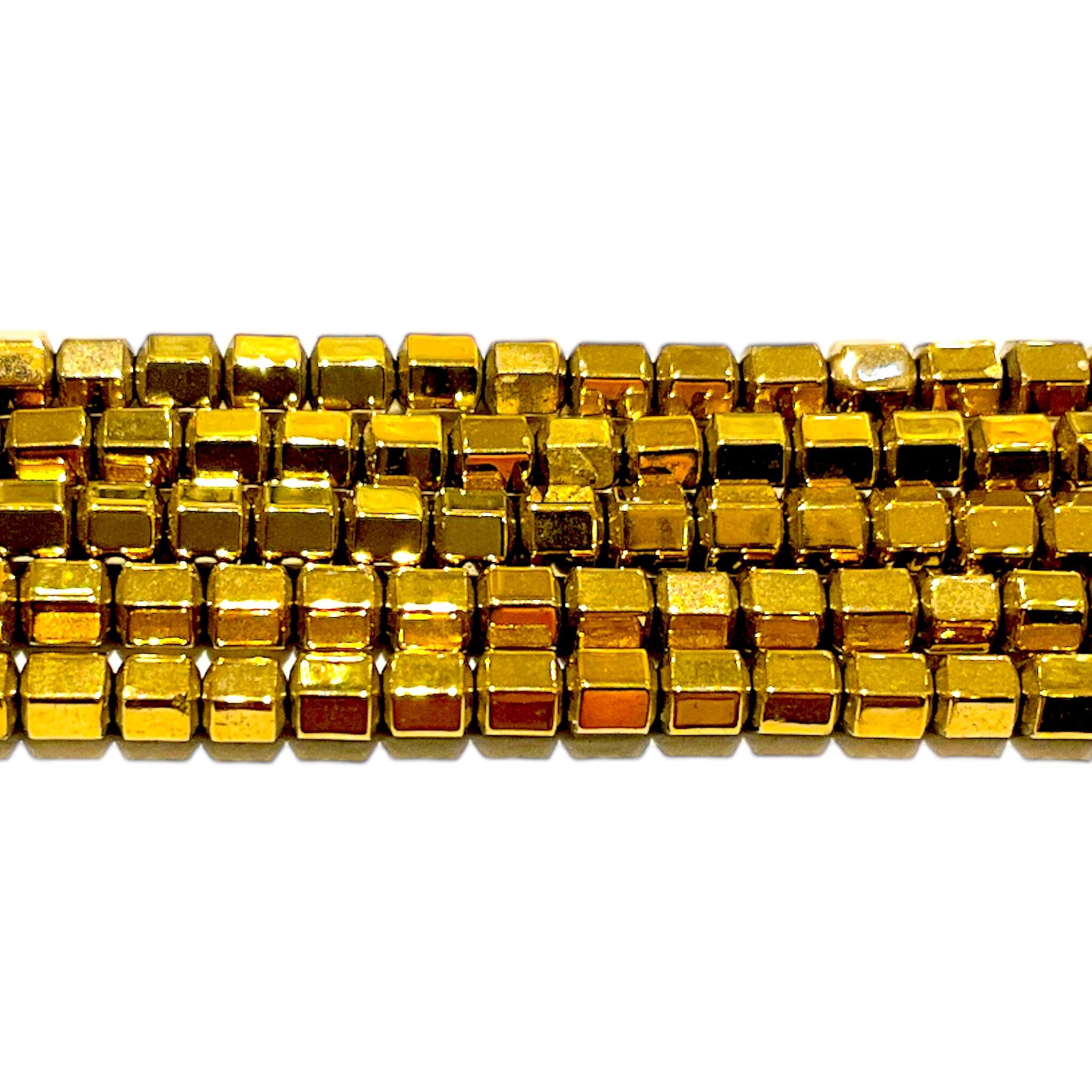 Gold/Bronze Electroplated Hematite Bead Strand HED-34