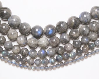 Perle Labradorite 90 perles naturelle en 4mm 6mm(63) 8mm(48) 10mm(38) 12mm(32) pierre naturelle ronde lisse semi-précieuse