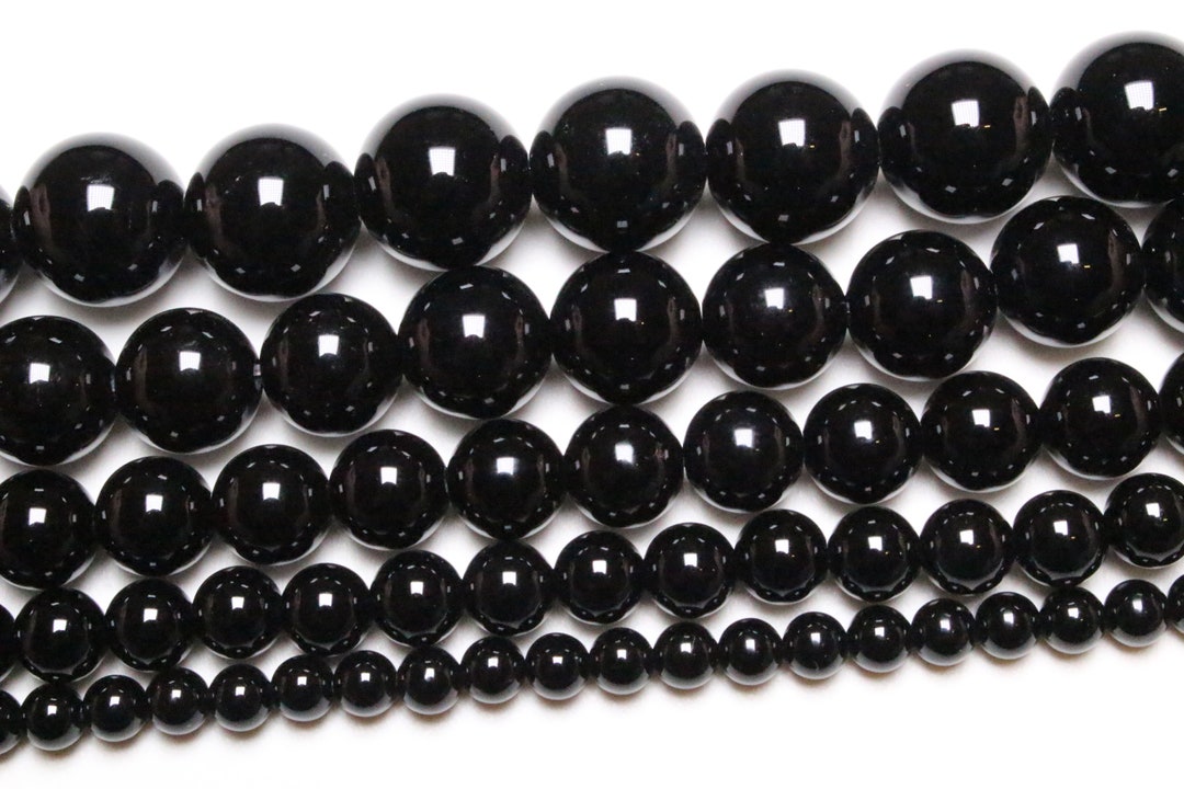 Perle En Pierre - Onyx Noir Et Quartz Olives Fuseaux 40x13mm - Pièce Unique Pour Création De Bijoux