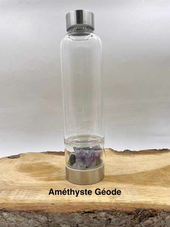 Glass water bottles with Gems Stones