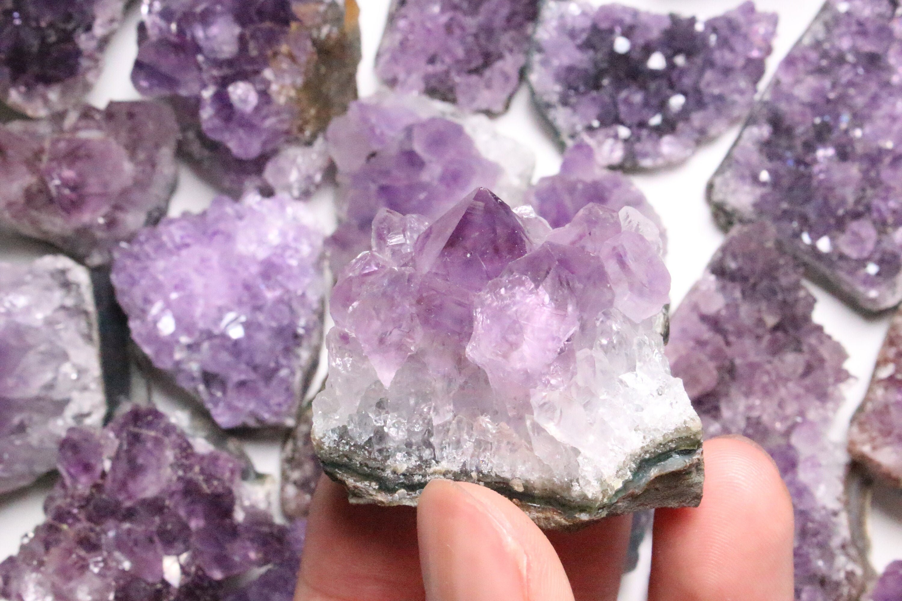 Géode en Améthyste Aaa 30-60G , Druse Améthyste Pierre Naturelle Semi Précieuse Brut