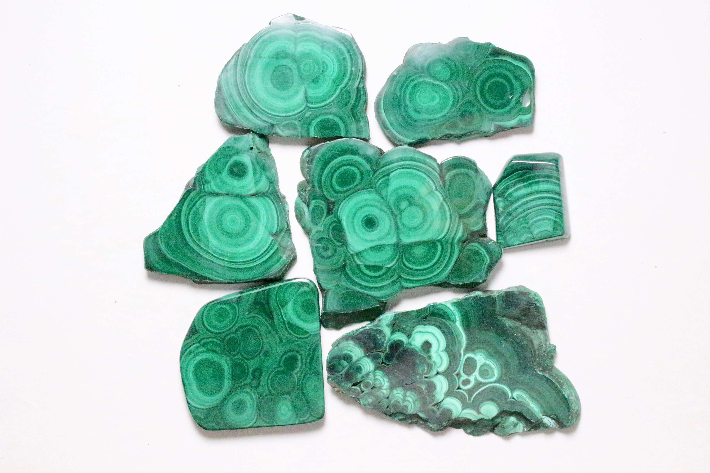 Malachite Plate 30-140G Aaa Pierre Naturelle, Cristal de Malachite, Malachite Disque Forme Libre, Ma