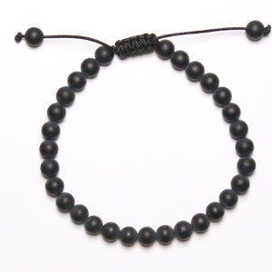 Bracelet Shamballa en onyx mat 6/8/10 mm, bracelet réglable shambala bracelet homme image 2