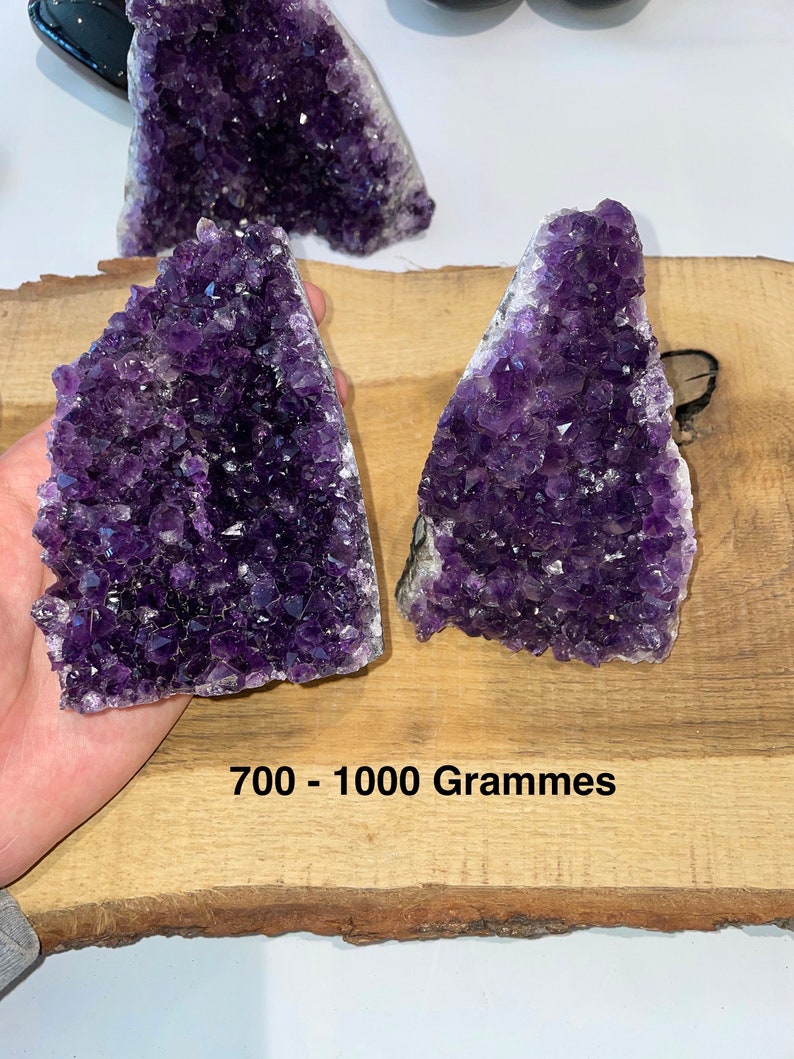 Amethyst geode AAA 300-1300g, Amethyst druse in natural semi precious amethyst stone Raw large amethyst 700 - 1000 Grammes