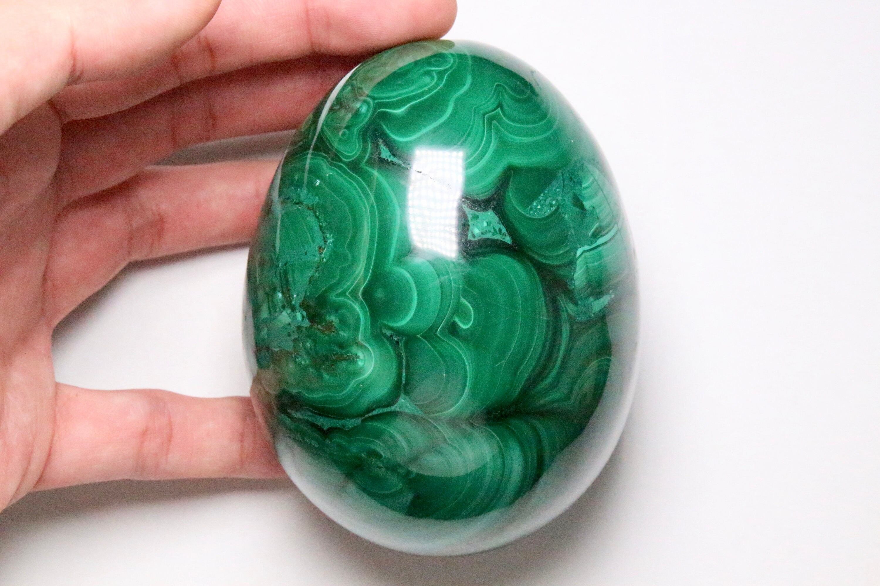 Oeuf Malachite 1, 1Kg Aaa Pierre Naturelle, Cristal de Malachite, Oeuf en Malachite