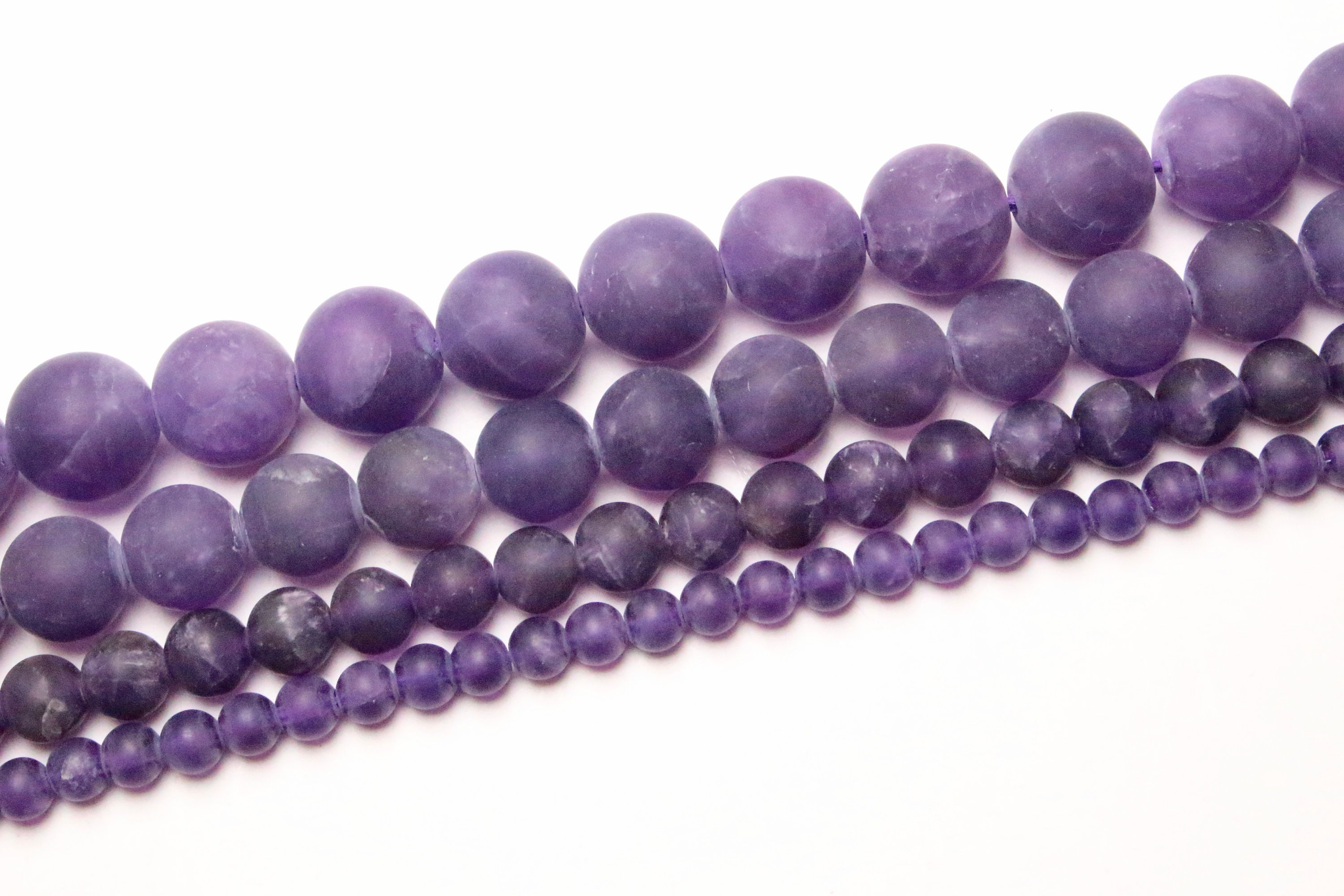 Matte Amethyst Pearl 90 natural pearls in 4mm 6mm(63) 8mm(48) 10mm(38) 12mm(32) semi precious natural stone