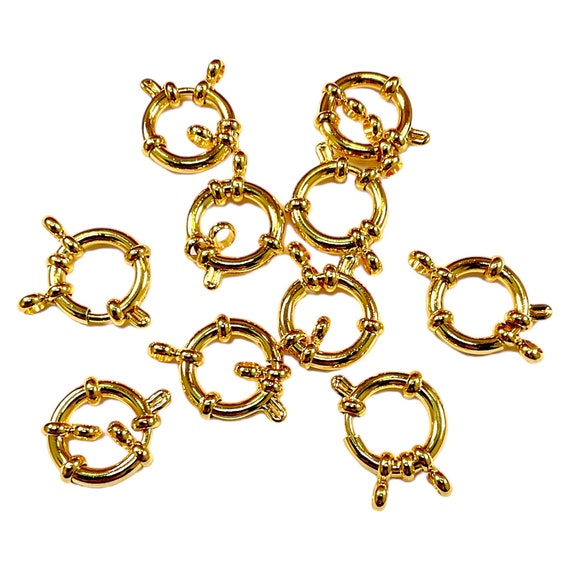 Collier Ras Du Cou En Alliage Doré, Fermoir Bouée - Occasion Très Bon état, Bijou Fantaisie Jaune