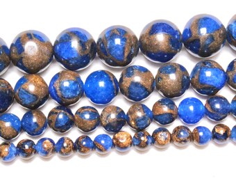 10 Perles En Pierre De Jaspe Sédimentaire - Boules 6mm Couleur Violet Prune, Pour Bijoux