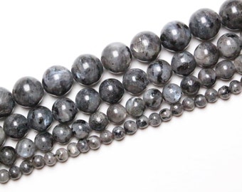 Perle Larvikite 90 perles naturelles en 4mm 6mm(63) 8mm(48) 10mm(38) 12mm(32) pierre naturelle ronde lisse semi précieuse