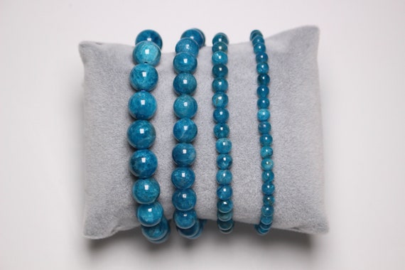 Bracelet En Apatite Bleue 8 Mm Arabesk - Pierres Naturelles, Neuf Avec étiquettes