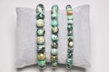 RARE Variscite Bracelet in natural beads 6/8/10 mm, 18-19 cm, smooth and round semi-precious stone, natural stone jewelry product logo