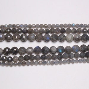 x 1 blue Labradorite thread 100 natural faceted beads in 4mm 6mm65 8mm48 semi-precious round faceted natural stone image 2