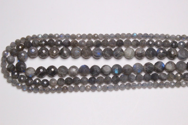 x 1 blue Labradorite thread 100 natural faceted beads in 4mm 6mm65 8mm48 semi-precious round faceted natural stone image 2