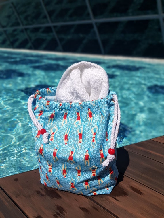 Bolsa de bañista impermeable azul y roja para la piscina o la